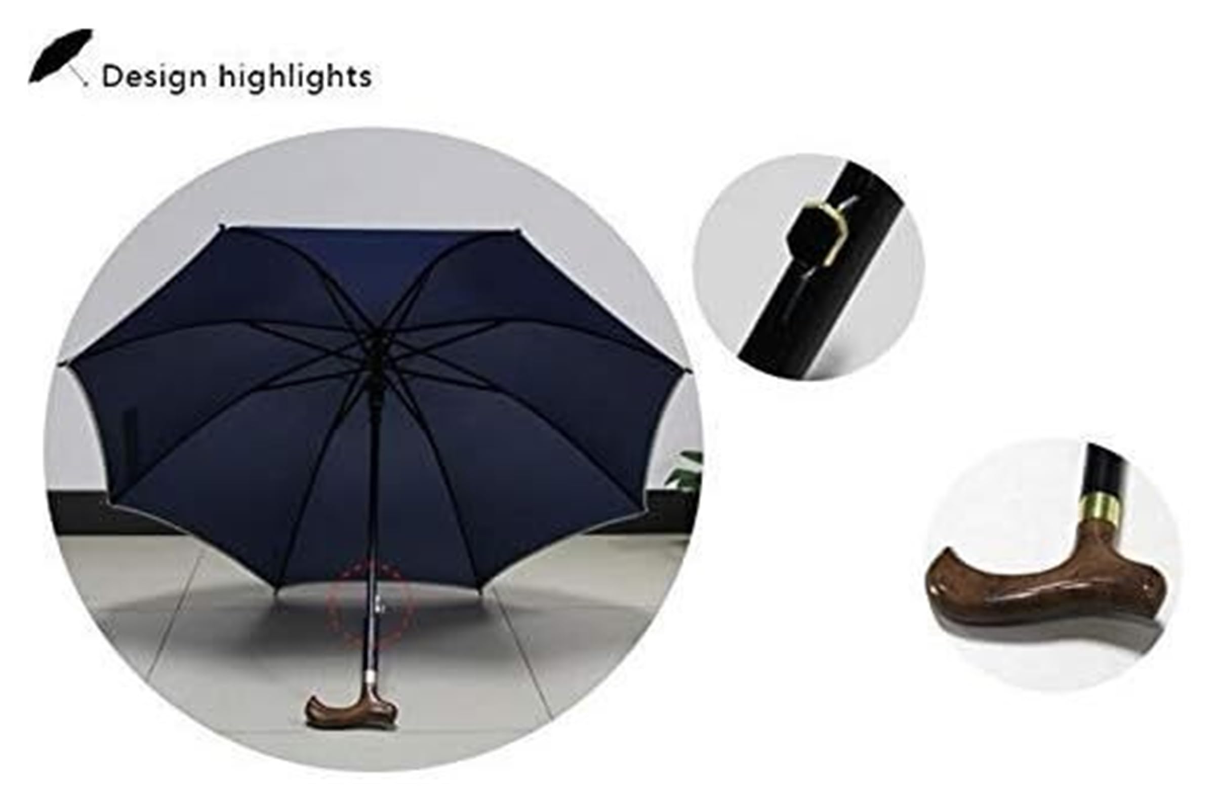 CMBSSTFC Parapluie à Long Manche Parapluie Polyvalent antidérapant Idéal pour la randonnée Les Aventures en Plein air Coupe-Vent