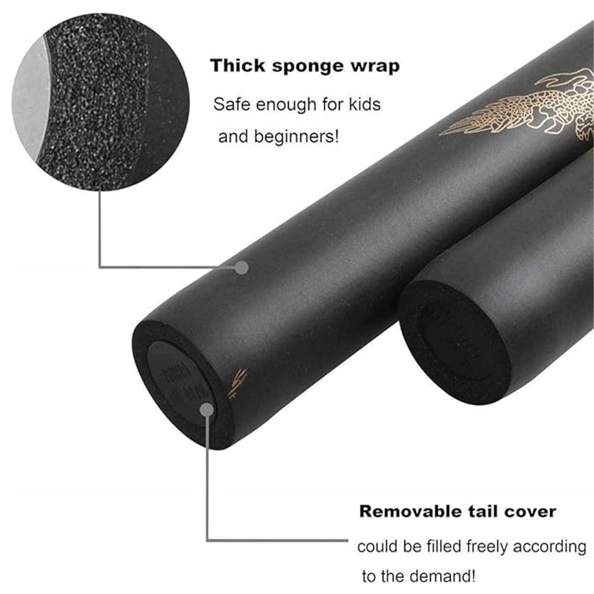 Namvo Nunchucks en Mousse pour débutants, Nunchakus d'entraînement d'arts Martiaux, rembourré, Pratique d'entraînement, Nunchakus Portable, Bon Cadeau