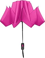 Vista 10 de ShedRain Unbelievabrella - Paraguas invertido, invertido, apertura y cierre automático, resistente al viento y a la lluvia, toldo de doble capa