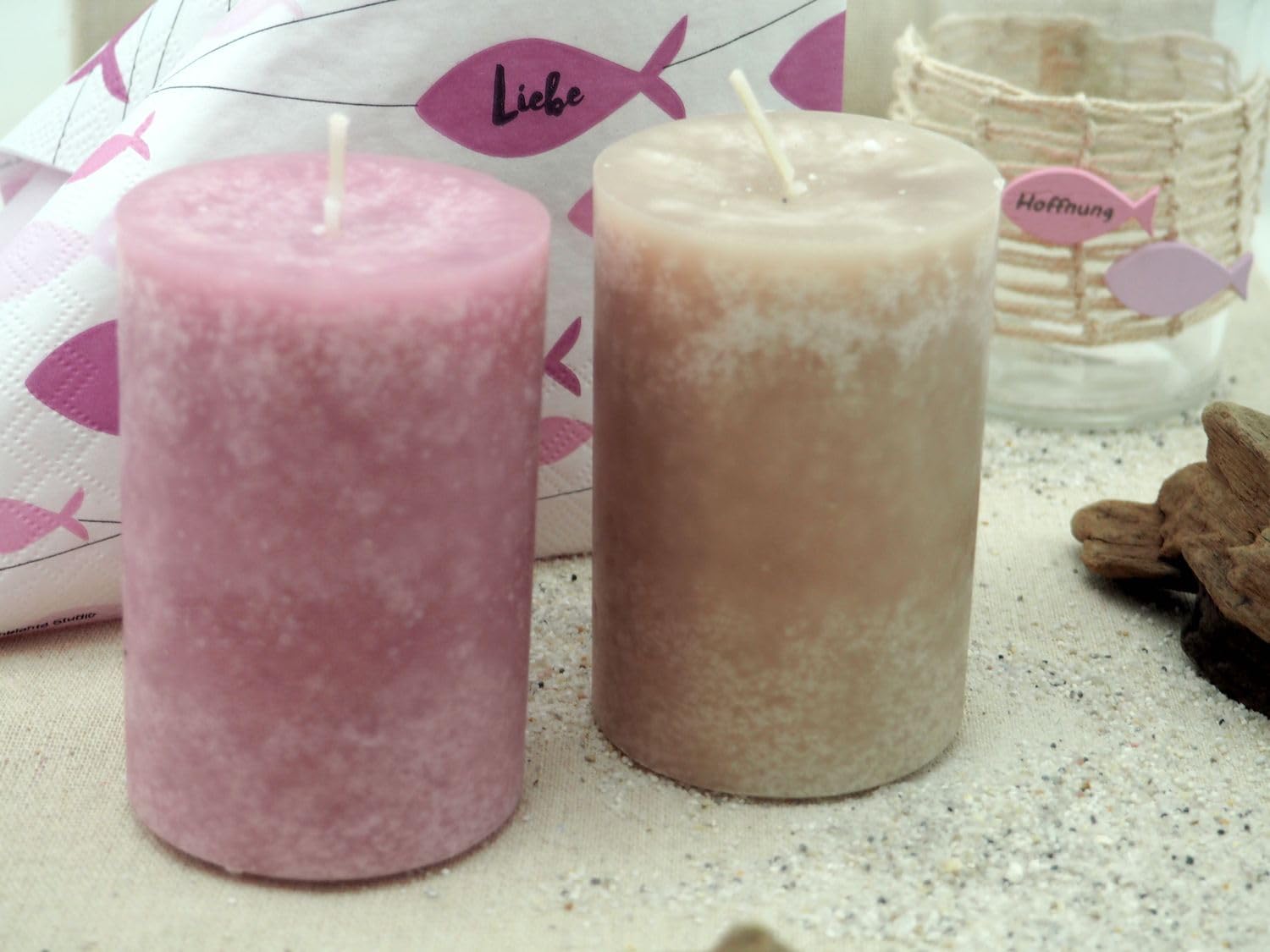 ZauberDeko Tischdeko Kommunion Konfirmation Rosa Mauve Natur Vasen Streudeko Set 20 Personen