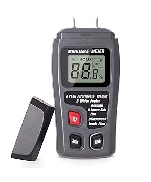 Thermomate Wood Moisture Meter Two Pins Wood Moisture Detector Paper Humidity Tester for Wood Building Material Firewood Moisture Meter Walls Paper Floor
