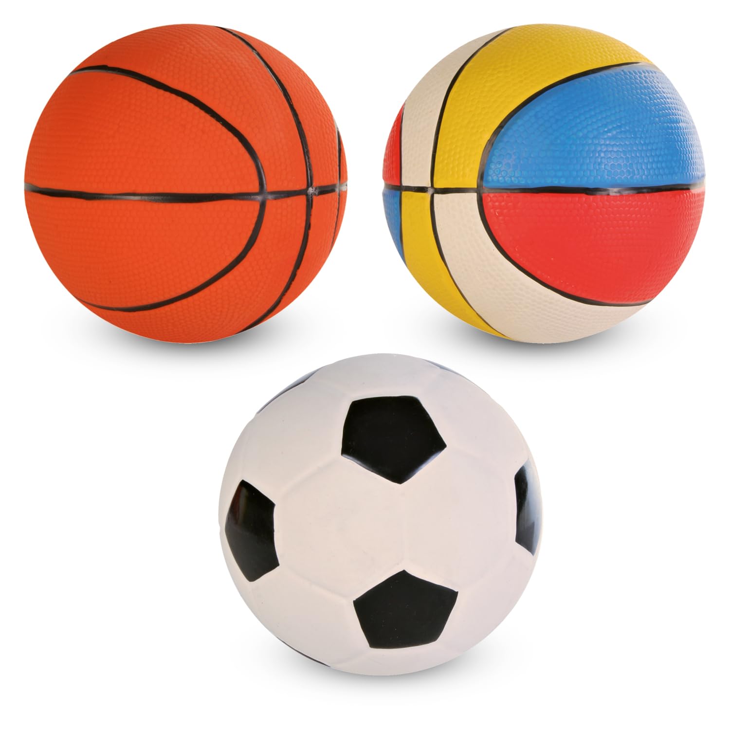 Trixie: - Ball Toy for Dogs | Made with Durable and Non-Toxic Latex Material, Great for Playing Fetch and Retrieve | Comes with a Squeaker for Added Fun | Assorted - 13 cm