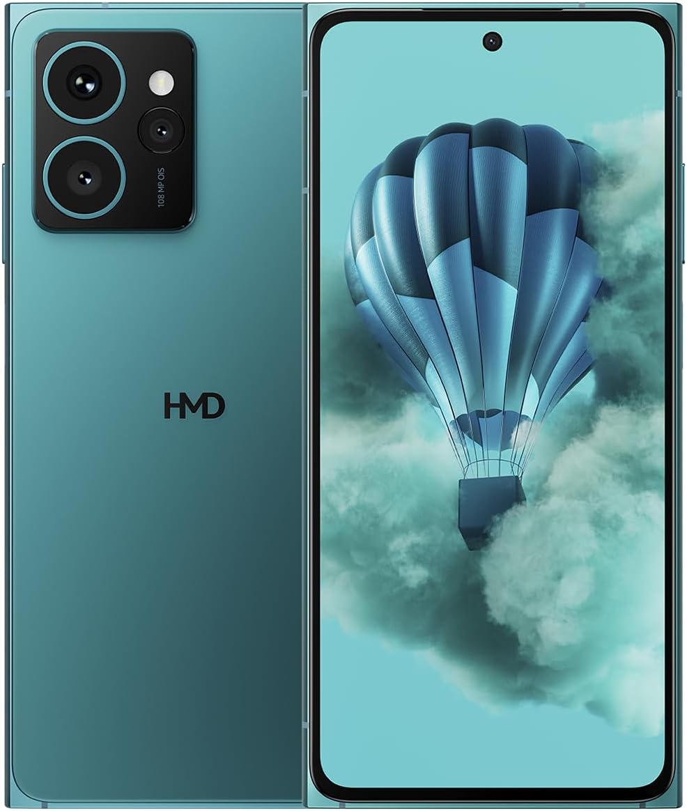 HMD Skyline 5G | Android 14 | Unlocked Smartphone | Dual SIM | US Version | 8/256GB | 6.55" 144Hz pOLED Screen | 108MP Triple Camera | 50MP Selfie Camera | Blue Topaz