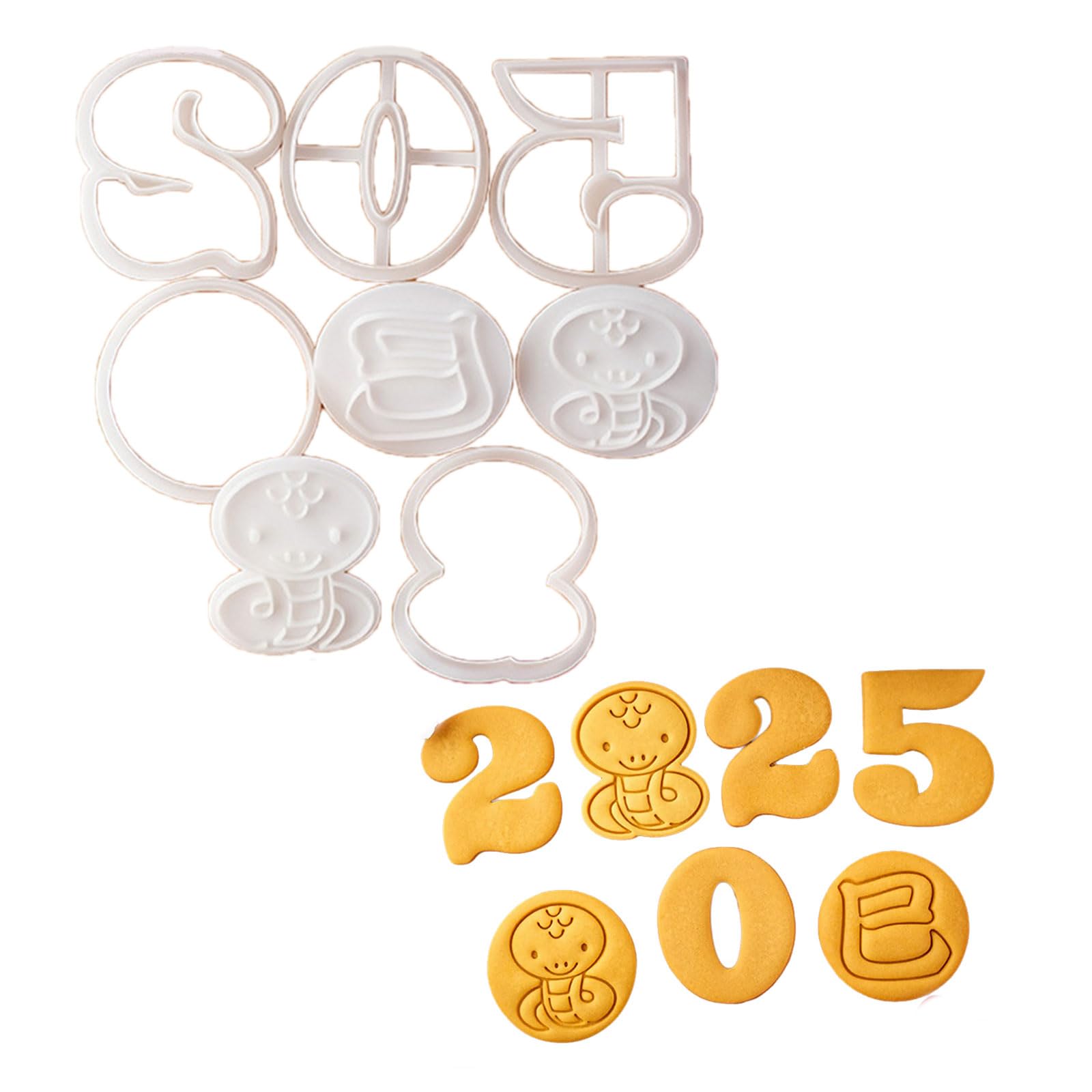 Kalttoy Pressable Biscuits Mold 2025 Snake Year Biscuits Cutter Fondant Cookie Stamps Kitchen Tool Party Supplies Lovely Snake Year Cutter