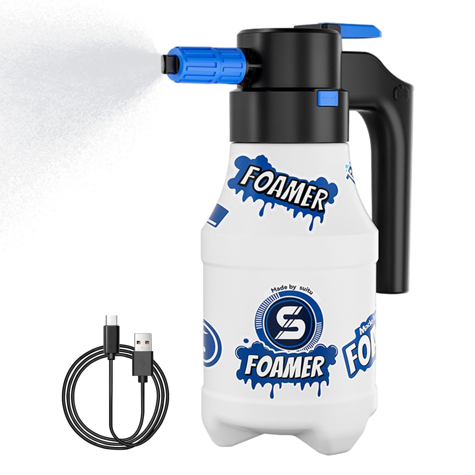 Spruzzatore elettrico per auto, 1,5 l, 33 x 12,5 cm, per lavaggio auto, spruzzatore elettrico, cannone a schiuma, spruzzatore portatile, spruzzatore a pressione, spruzzatore per piante