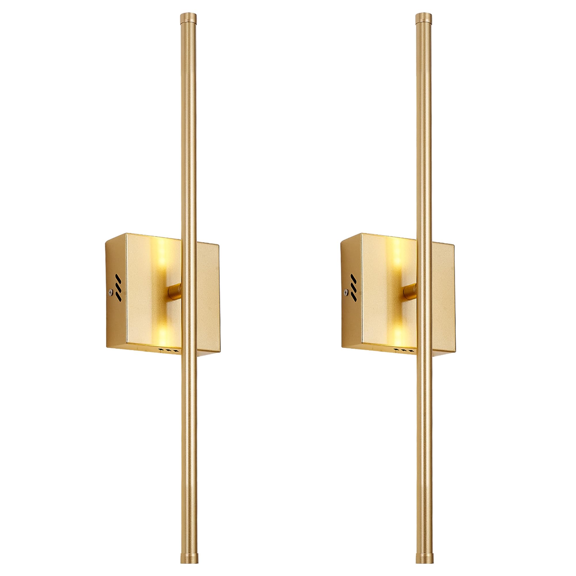 Photo 1 of KARTOOSH 20.4 Inch Hardwired Wall Sconces Set of Two, 3000K Warm White Dimmable Modern Wall Sconces, 350° Rotate LED Light Fixtures Wall Lamp for Bathroom Living Room Bedroom Bedside, Gold