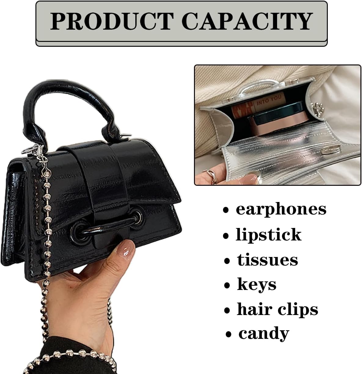 Mini Crossbody Bags Women's Y2K Purses Top Handle Crossbody Bag Clutch Shoulder Handbag for Cocktail Party Prom Wedding - Image 6