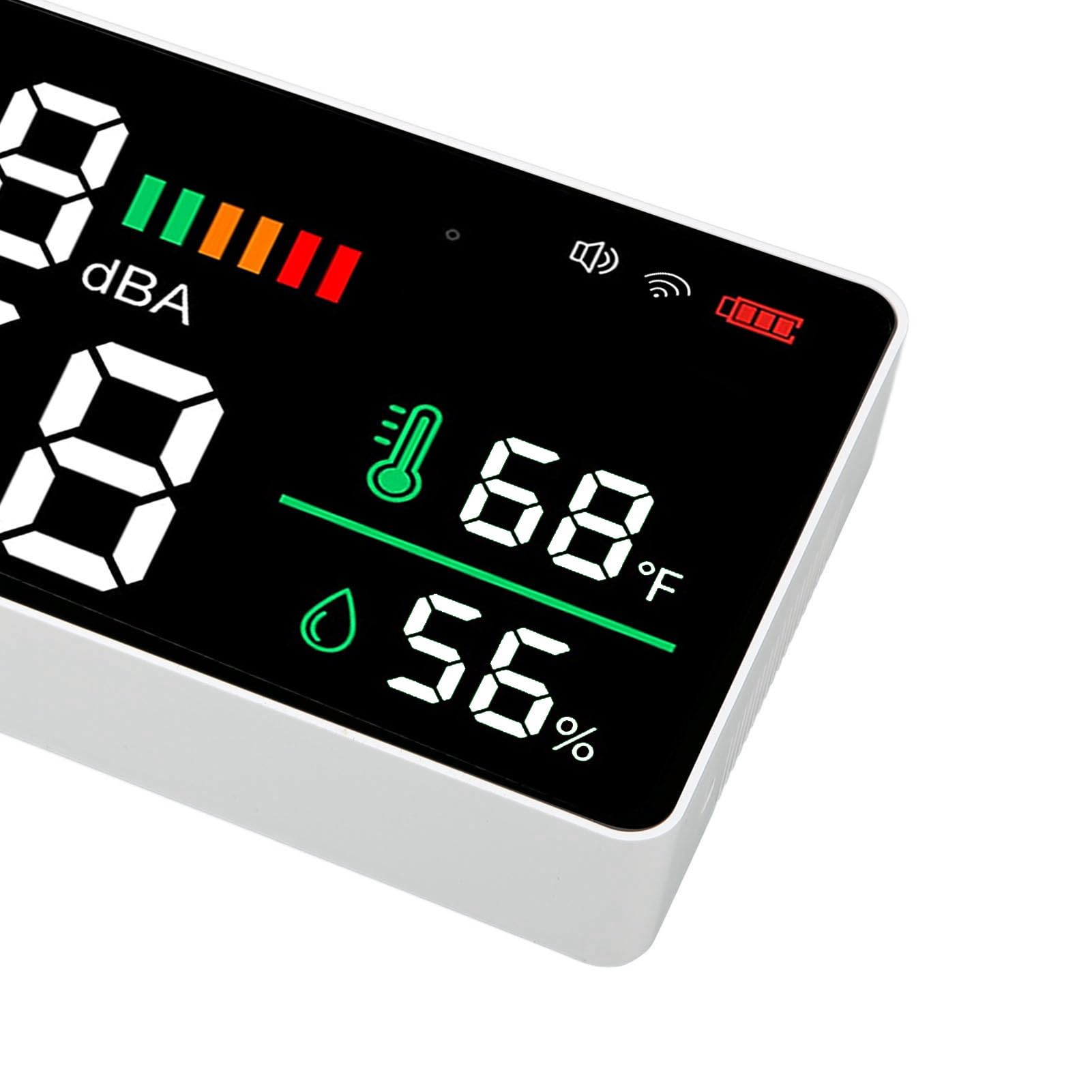 METURA DECIBEL MONDIALE MONTRATO SULLA VISUALIZZA TEMPO DI UMICITÀ DELLA Parete Wi -FI DI LED 11 Pollici per -metro DI Livello Sonoro, Termometro, Higrometro, Orologio