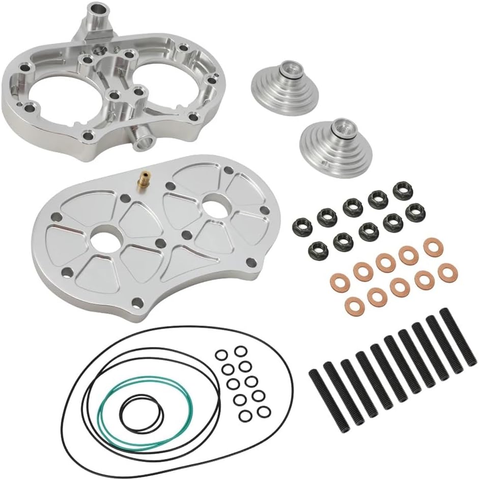 for Banshee 350 1987-2006 Billet Cool Head with 21cc Domes O-Rings Studs ORings Nuts and Washers Kit Aluminum(1 Set with 21cc Dome)