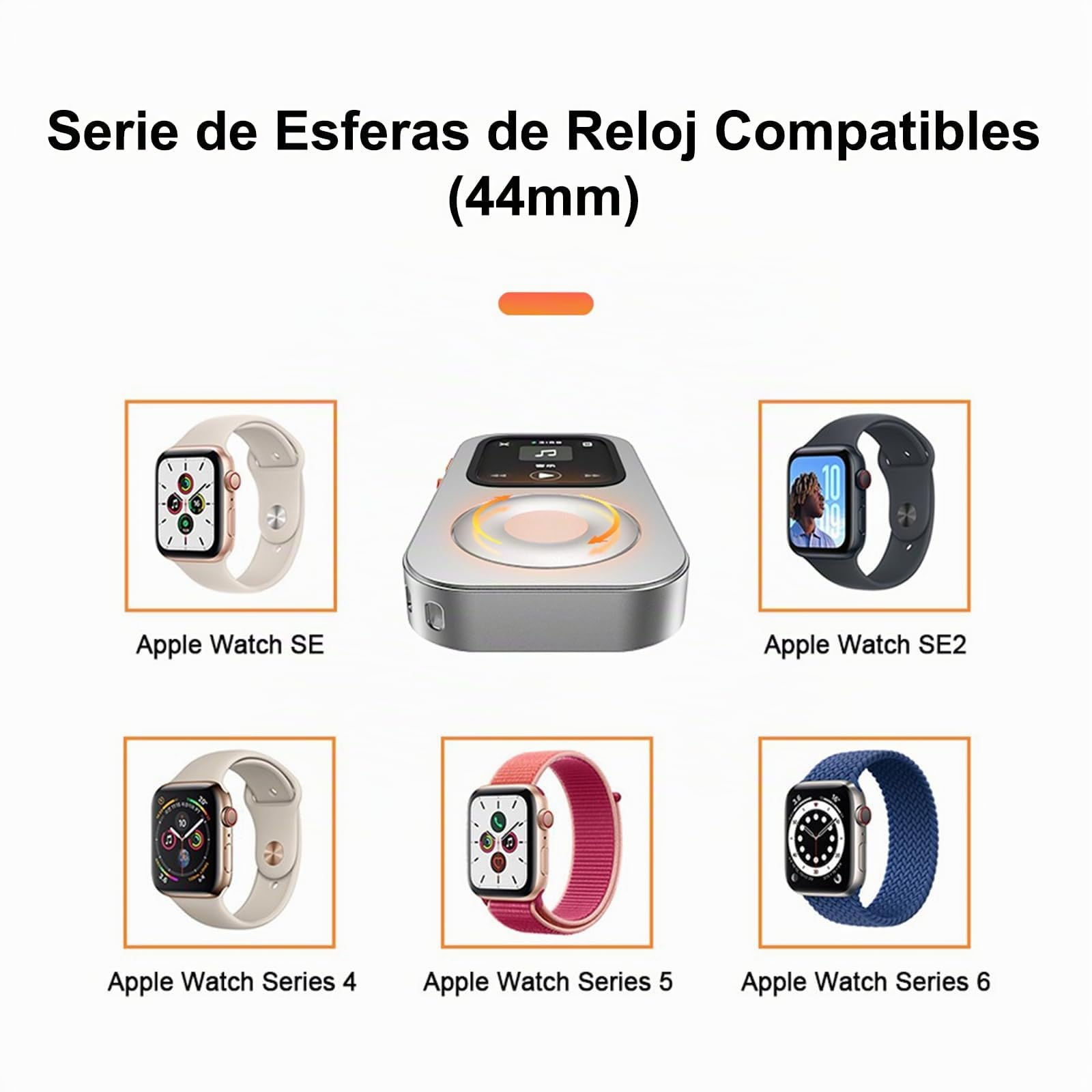 Funda Protectora de Aleación de Aluminio Estilo Retro iPod para Apple Watch Series 4/5/6/SE1/SE2, con Rueda de Clic, Kit de Reproductor de Música Compatible con AirPods, para iWatch 44 mm
