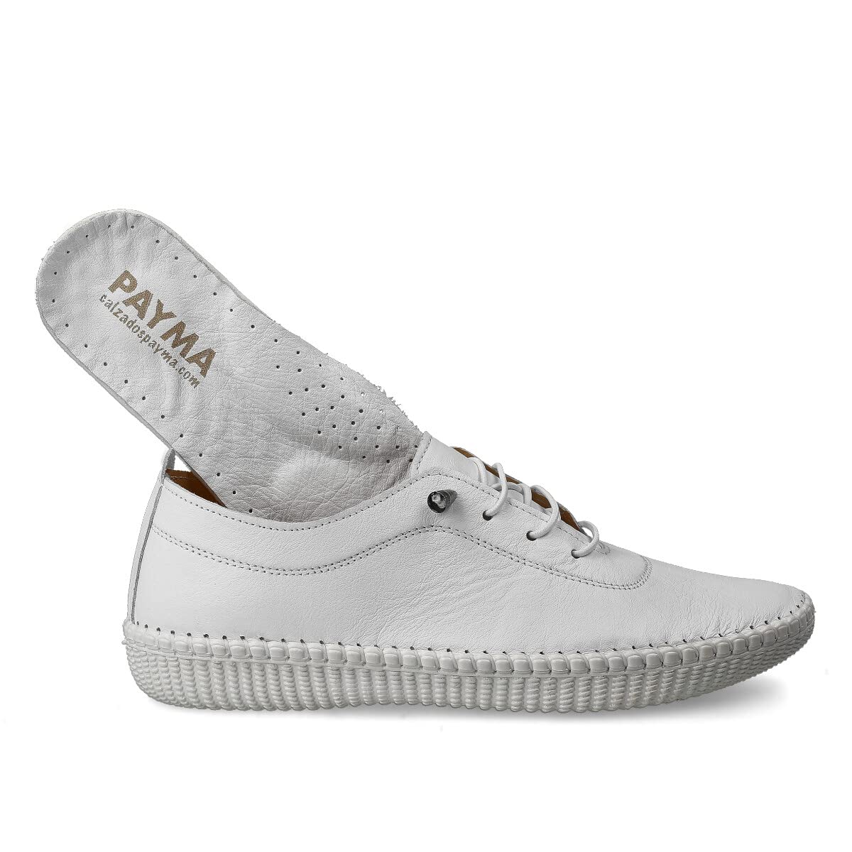 Sneaker Scarpe in Pelle Casual per Donna. Flessibile e Confortevole. Scarpe Sportive Piatte. Lacci Elastiche. Grande comodità. Bianco, Nero, Pelle, Blu Navy, Kaki, Rosso, Beige