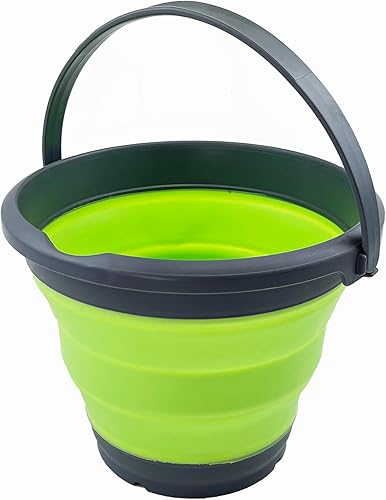 SAMMART Cubo de plástico plegable de 5.5 L (1.4 galones), bañera redonda plegable, cubo de agua portátil para pesca, maceta de agua para exteriores