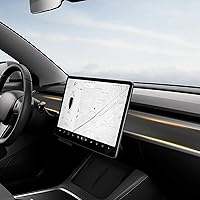 Vista 6 de Cubierta de salpicadero y panel de moldura de puerta delantera compatible con Tesla Modelo Y (2019-2023) Modelo 3 (2021-2023), cubierta