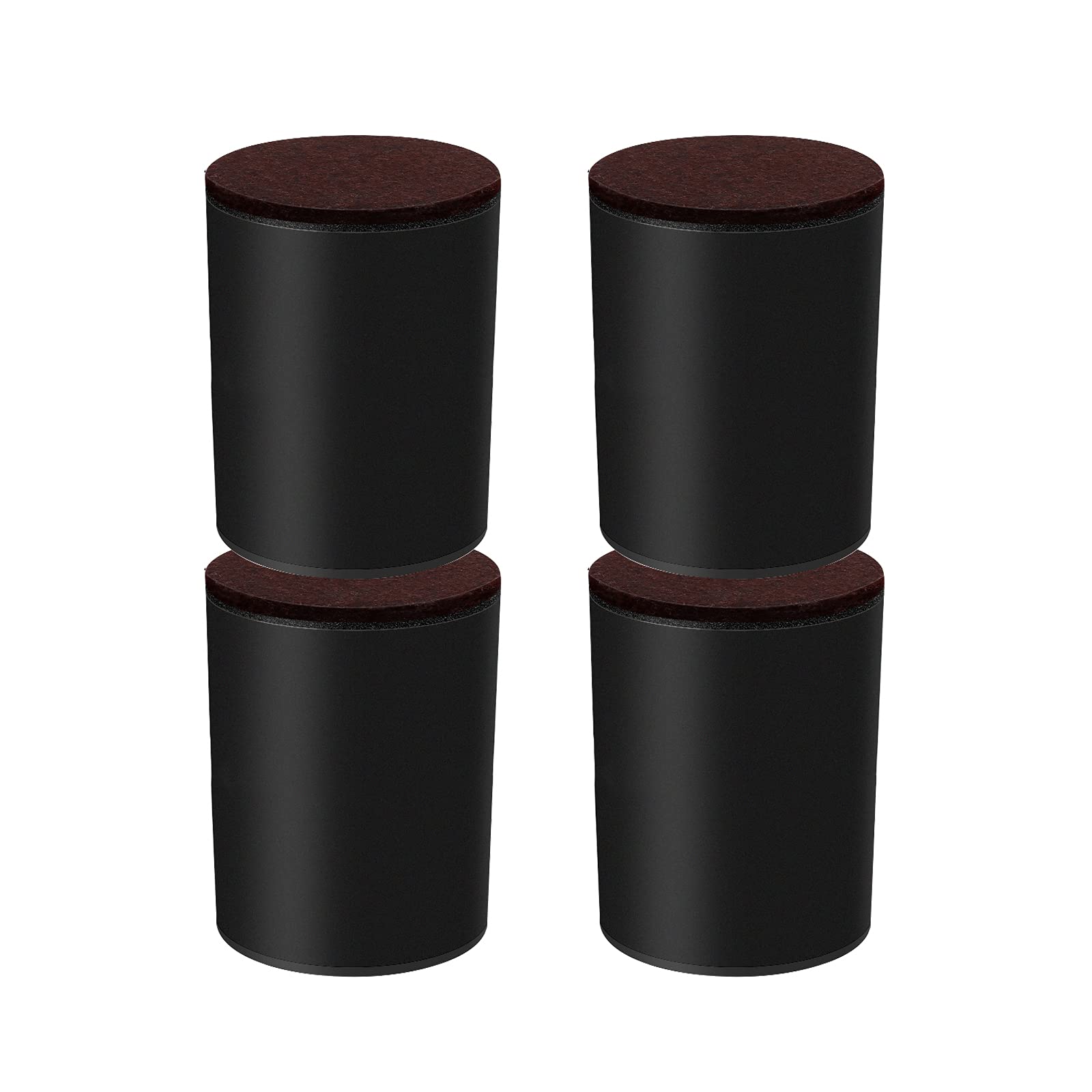 ZXFDMSWJ 4 Patas Redondas de Cama de Acero al Carbono Macizo para sofá, Patas de Muebles, Almohadillas de Fieltro Antideslizantes, Protector de Suelo para Patas de Mesa y Silla, Autoadhesivas, diámet