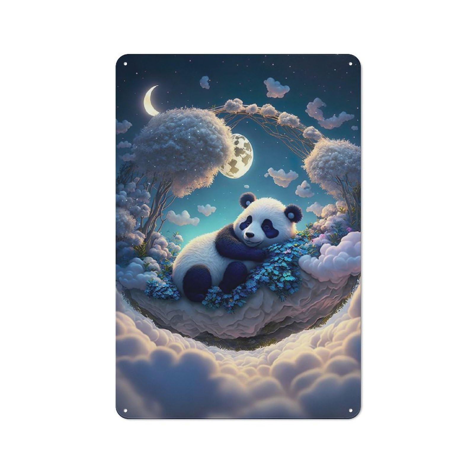 The Mystic Panda Retro-style Tin Sign 30x20cm for Guest Room Or Hallway, for An Autumn Update to Guest Room And Hallway