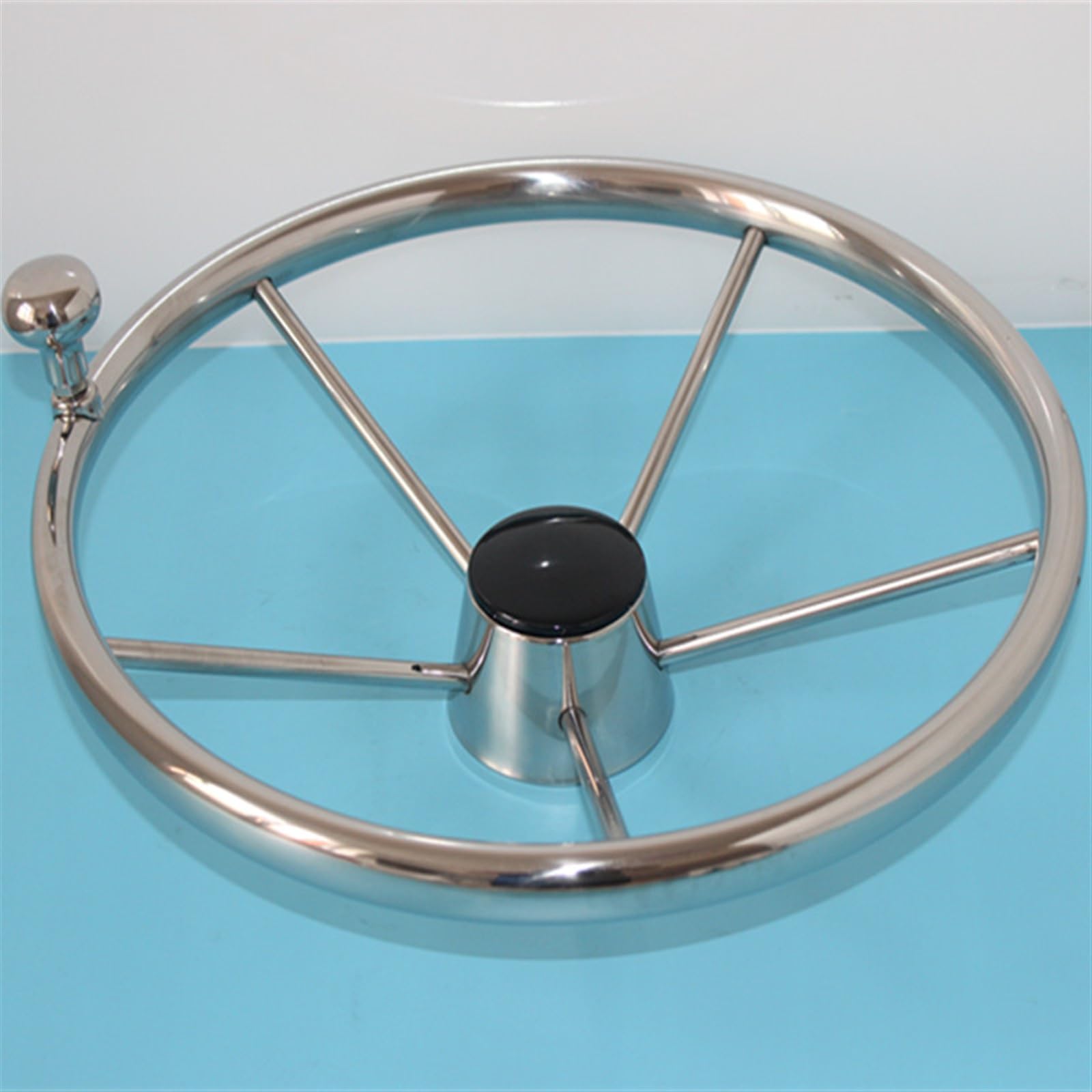 Volant Bateau 5 Rayons 25° - Acier Inoxydable Marine 11'