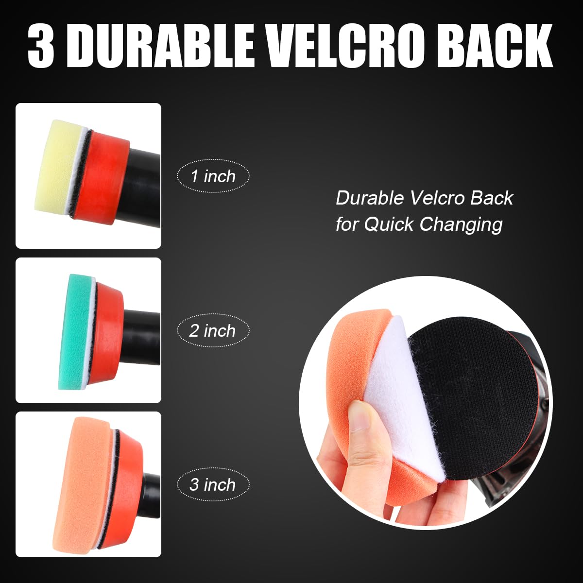 AUTIWOZ Mini Poliermaschine, 600W Polierer mit 6 Variable Geschwindigkeiten 700-2500 RPM, Abnehmbarer Seitengriff, für Auto Detailing Polieren, 25mm,50mm,75mm Gewinde Verlängerungswelle