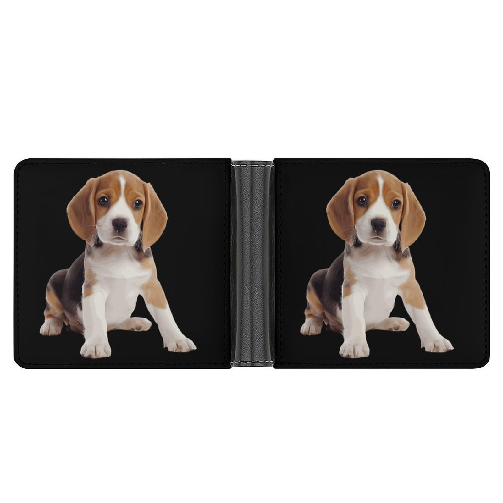 Cute Beagle Dog Funny Men's Slim Bifold Wallet with Multiple Card Slots Front Pocket Purse