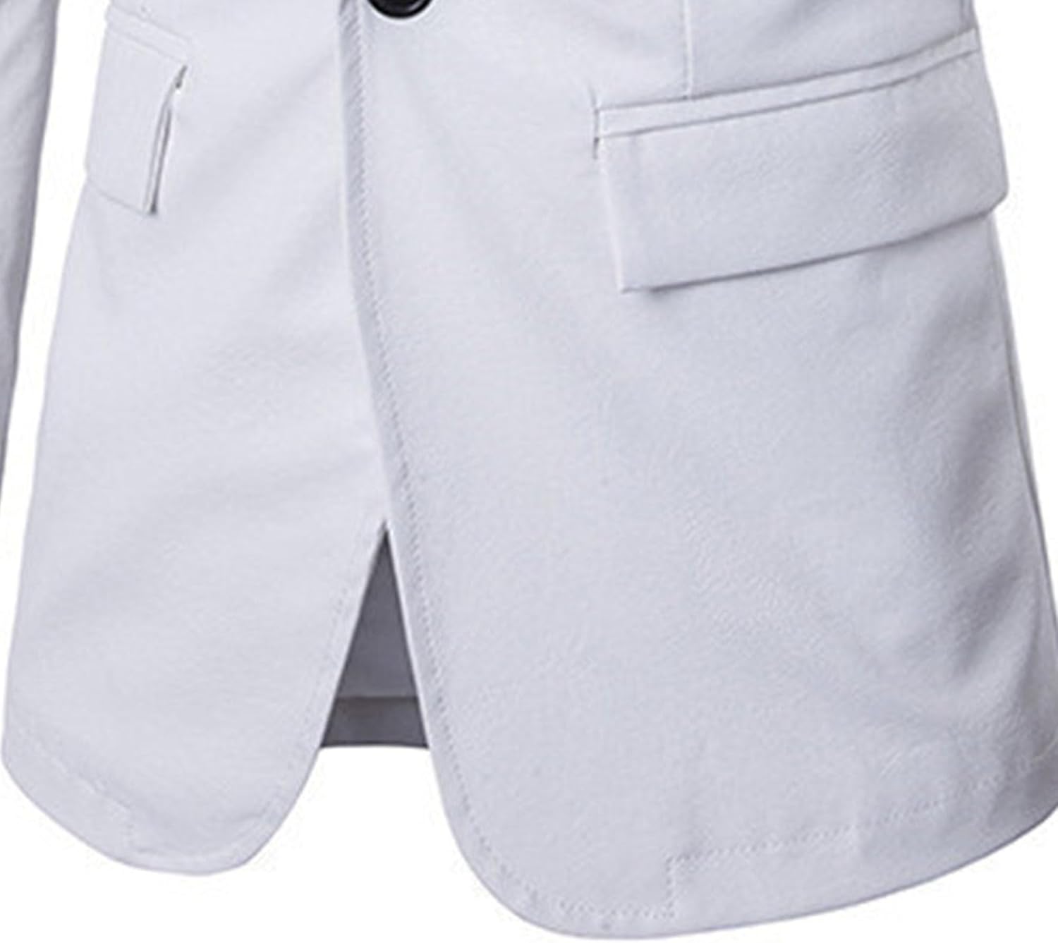 JEsilunmaMY Mens Slim Fit Leather Blazer Jacket Notch Lapel One Button Suit Jacket Fashion Dress Coat for Wedding Prom