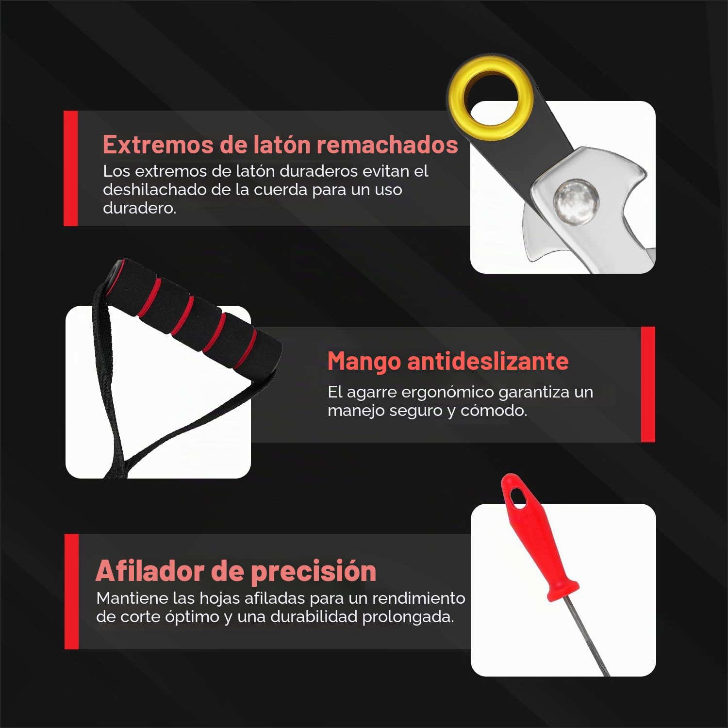 Sierra de cuerda para ramas altas de 55 pulgadas – Sierra de cadena de cuerda 360 para corte manual de ramas de árbol – Sierra de mano afilada con hojas de doble filo – Sierra de bolsillo rápida y