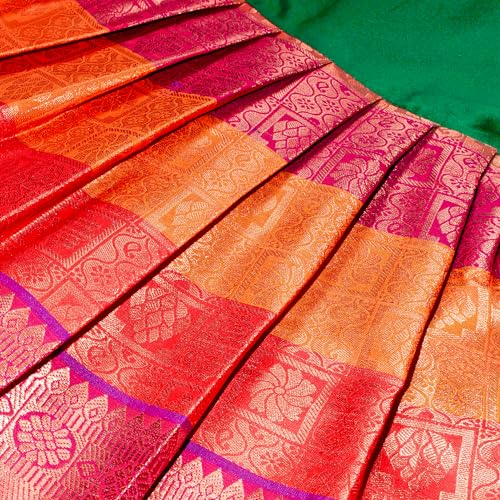 Chandrakala kids pattu Frock for Girls Readymade South Indian Traditional Pattu Pavadai Party Wear Dress (KL119-P)4