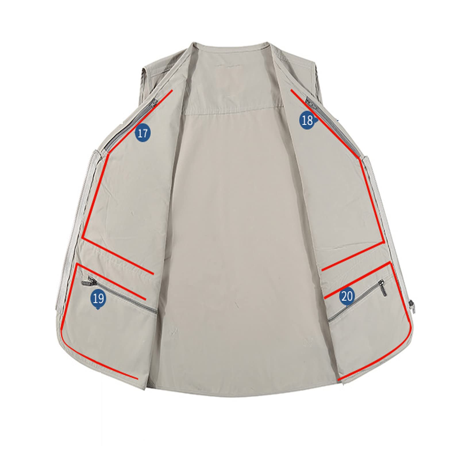 Hombre Chaleco 16 Pocket Chaleco Exterior Algodón Chaleco De Pesca Acampa Fotografía Chaquetas Sin Mangas Casual Jeans Outerwear Gilet 003-3XL