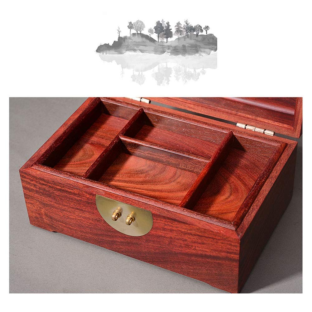 Regalo per le donne scatole di gioielli scatole di gioielli Organizzatore di gioielli in legno Organizzatore a doppio strato retrò scatola di stoccaggio di gioielli con chiusura a capodanno regali