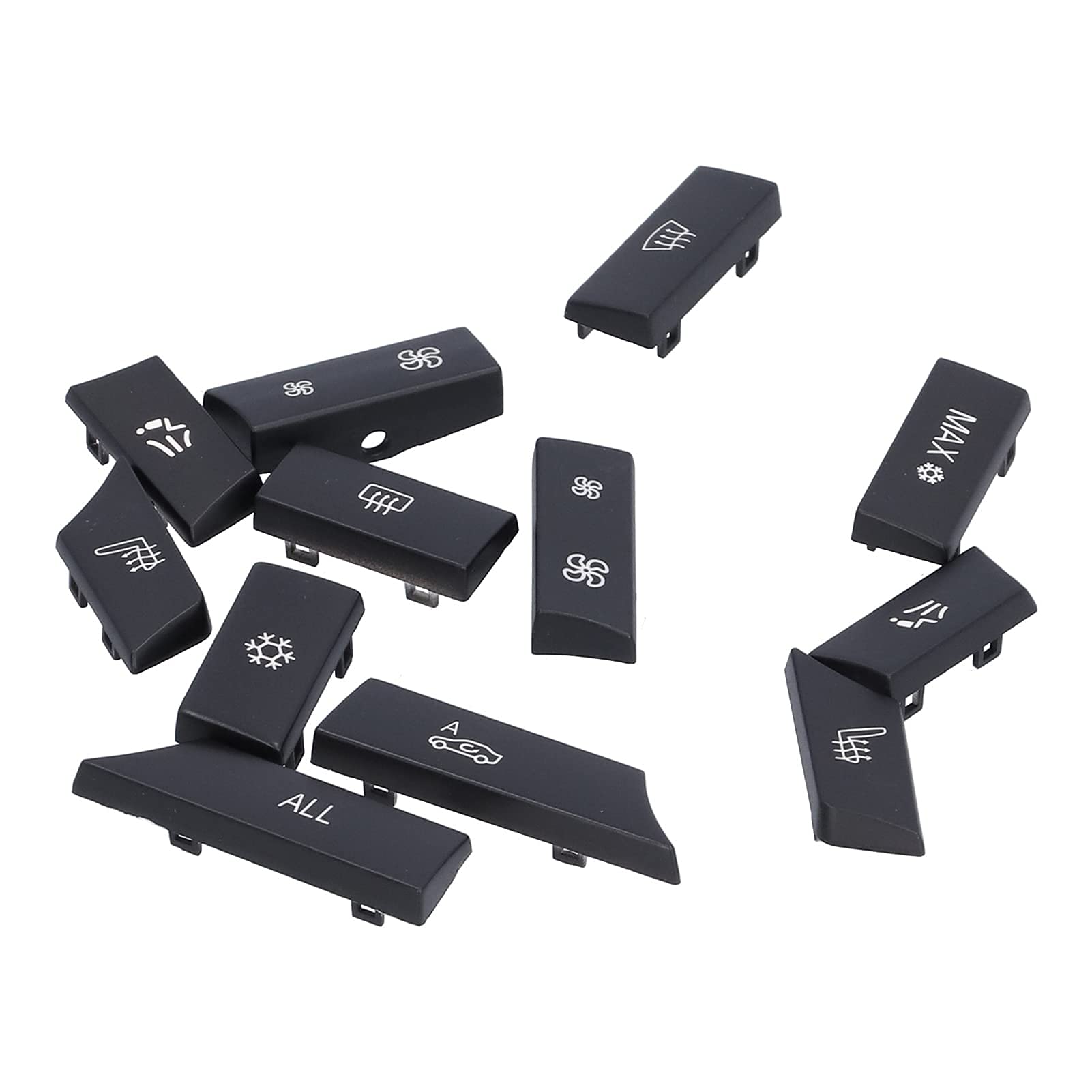 Bouton climatisation voiture, 12pcs capuchon interrupteur chauffage clé réparation, bouton AC plastique durable for BMW Série 5 Série 6 intérieur auto