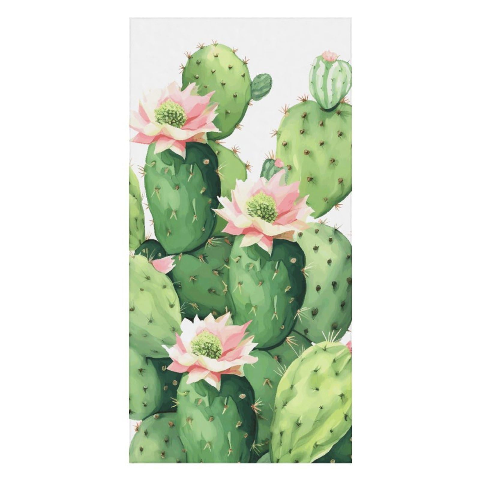 QMKFWT Cactus Beach Towels Extra Large, Quick Dry Absorbent Multipurpose, Oversized Beach Towel, Sand Free Foldable Lightweight, Travel Towel, for Beach Pool Camping Travel Vacation, 63x31.5 in