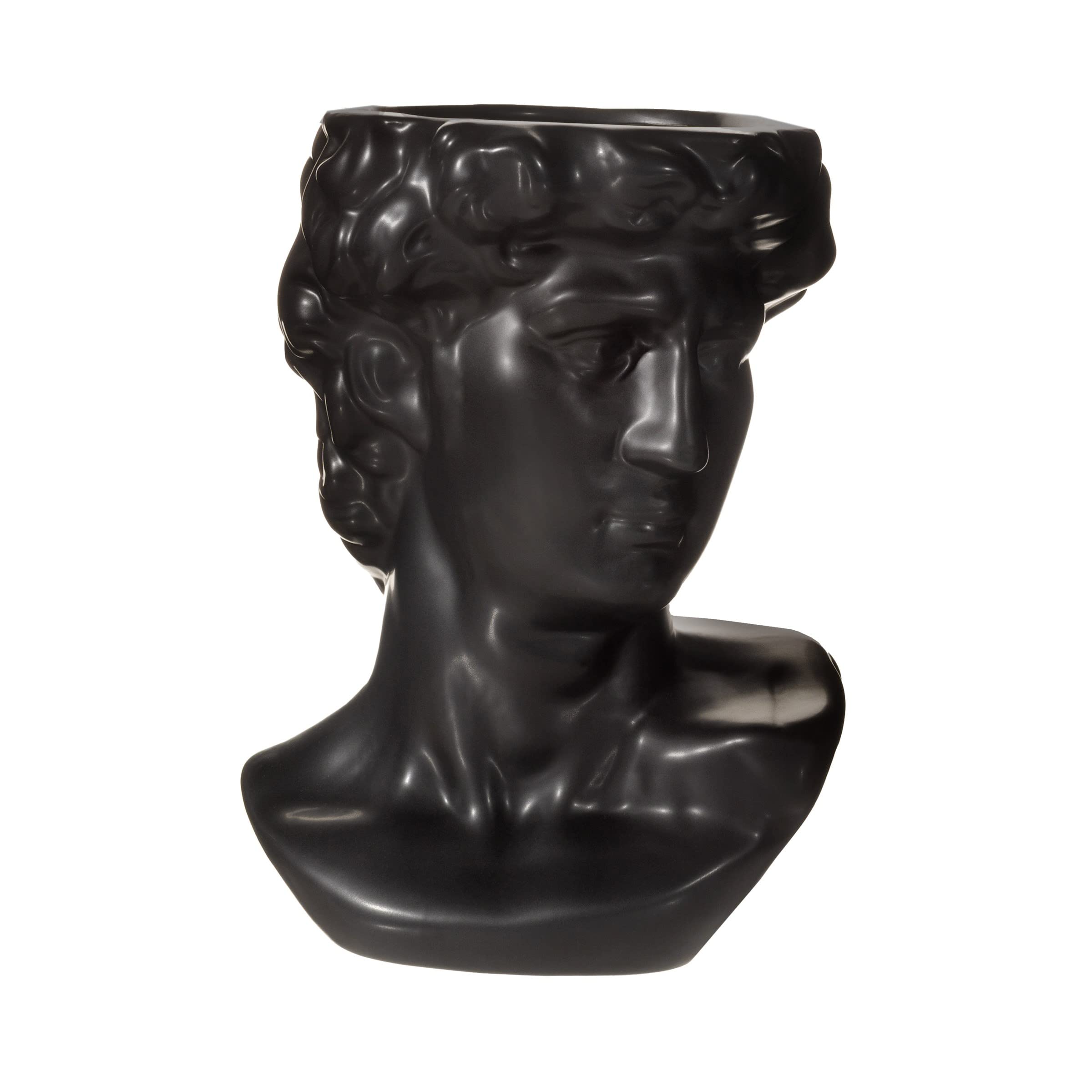 Sass & Belle Large Greek Head Vase/Planter Black