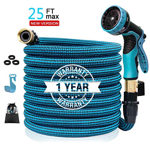 Colrasn 25ft Expandable Garden Hose, Durable Flexible Water Hose, 9 Function Spray Hose