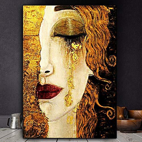 Tableau Klimt Tear peinture abstraite de 72x95cm pour décoration salon