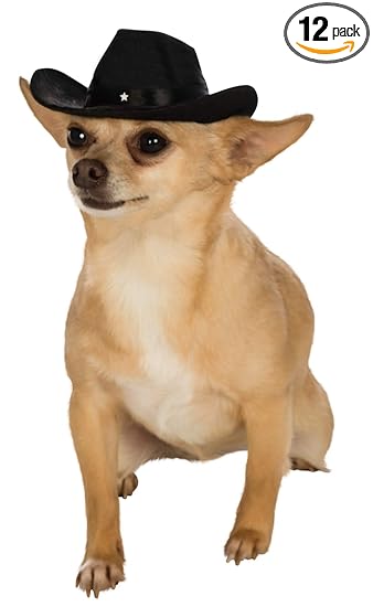 Rubies Costume Company Cowboy Hat Pet Costume Accessory, Small/Medium, Black