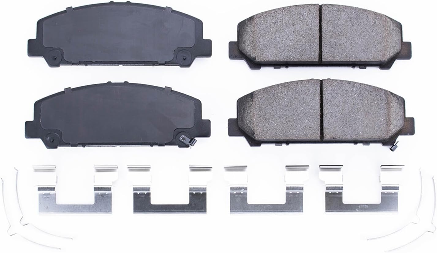 PowerStop Front Brake Pads For Infiniti QX56 2011-13 |QX80 2014-24 |Nissan Armada 2012-15 |Armada 2017-24 |TITAN 2011-15 - Z17 Ceramic Brake Pads With Installation Hardware, 17-1509