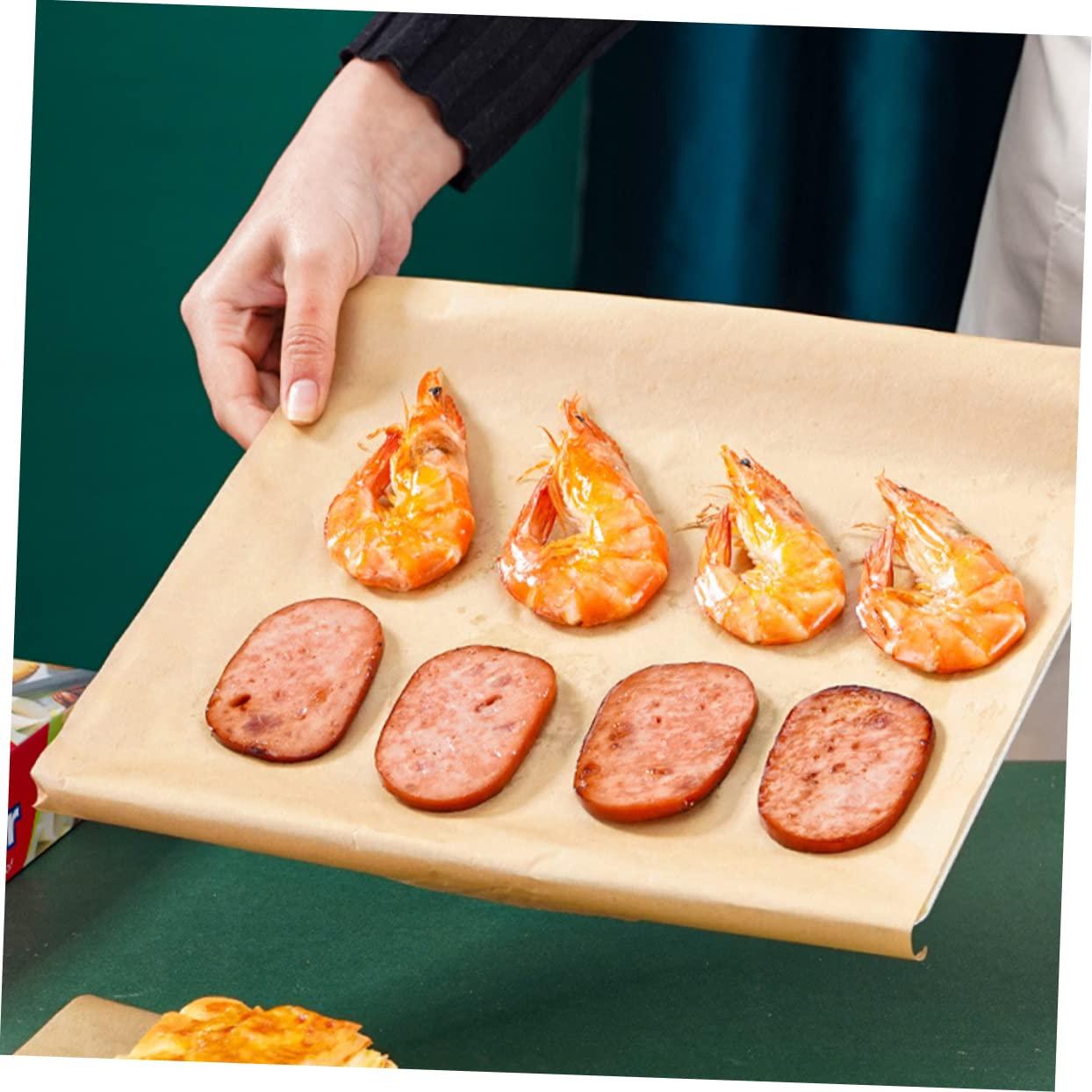 3 rolki Papier silikonowy do pieczenia Akcesoria do grilla Wkładka do koszyka na żywność Akcesoria do frytkownicy Stoły do ​​kuchni i jadalni Papier do pieczenia w piekarniku Chleb domowy Papier do pi