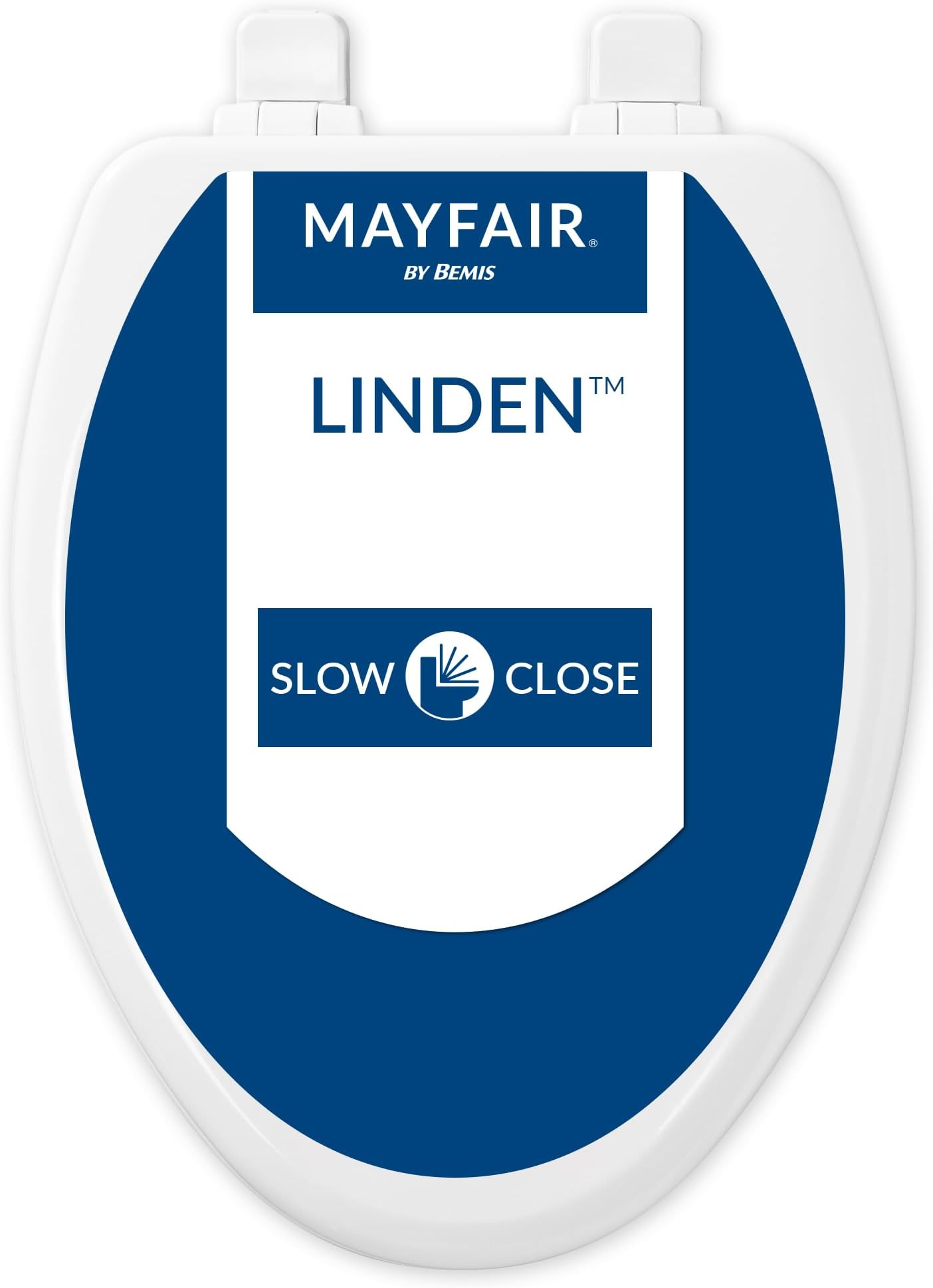 Linden Slow Close Toilet Seat, Non Slip Heavy Duty Wood, Easy Install, Elongated, White