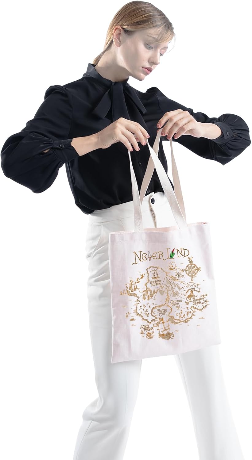 ZJXHPO Peter Tote Bag Map Handbag Trip Shoulder Bag Never Grow Up Reusable Grocery Shopping Bag (Never Tote) - Image 2