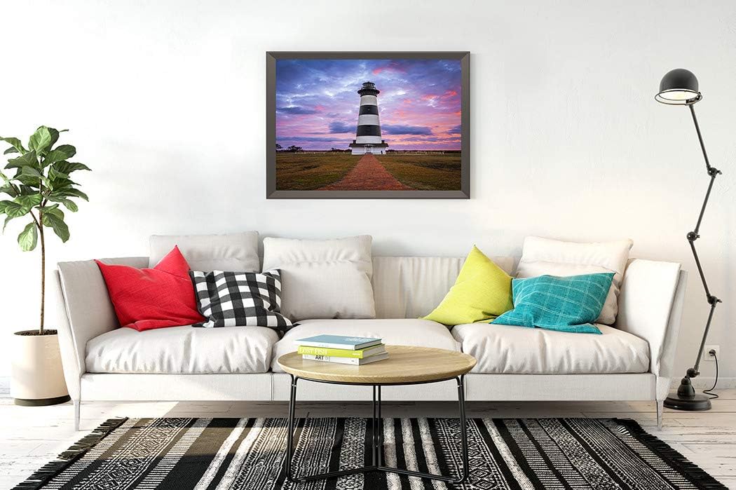 DIY 5D Diamond Painting Kit Lighthouse Bodie Island Cape Hatteras Outer Banks Nc Atlantic Blue 16" X 20" Adult Full Drill Rhinestone Cross Stitch Art Crafts for Home Decoration