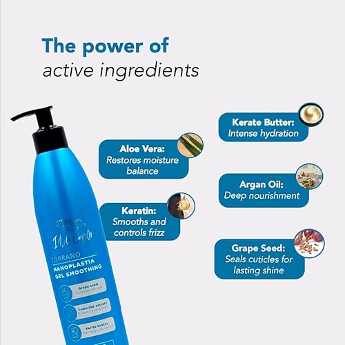 Miniatura 15 de I Belli Capelli Torrano Cream Keratin Tratamiento capilar alisado en 1 paso, sin formaldehído, nanoplastia para Alisar Cabello, queratina Organica