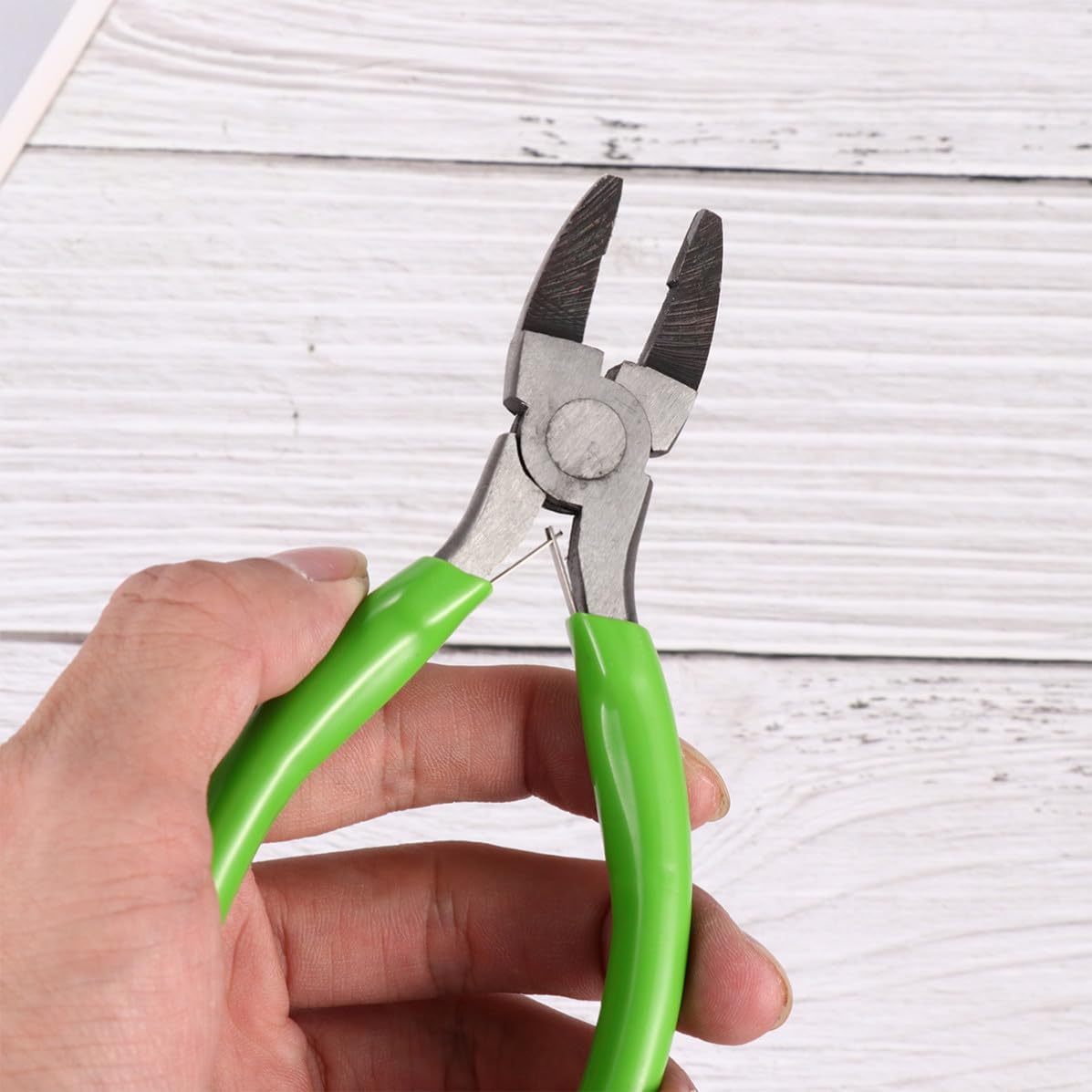 Jewelry Pliers with Plastic Handle for DIY Decoration, Metal 5.5 Inch