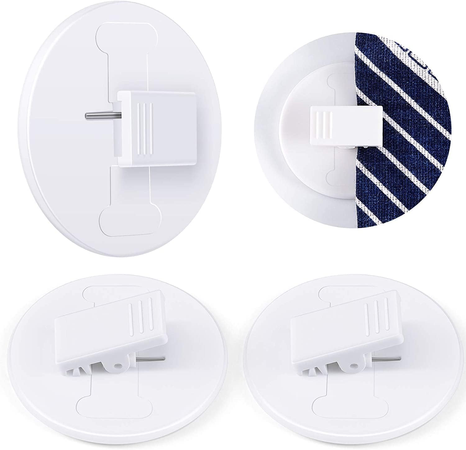 4 PCS Updated Self Adhesive Shower Curtain Clips Shower Windproof