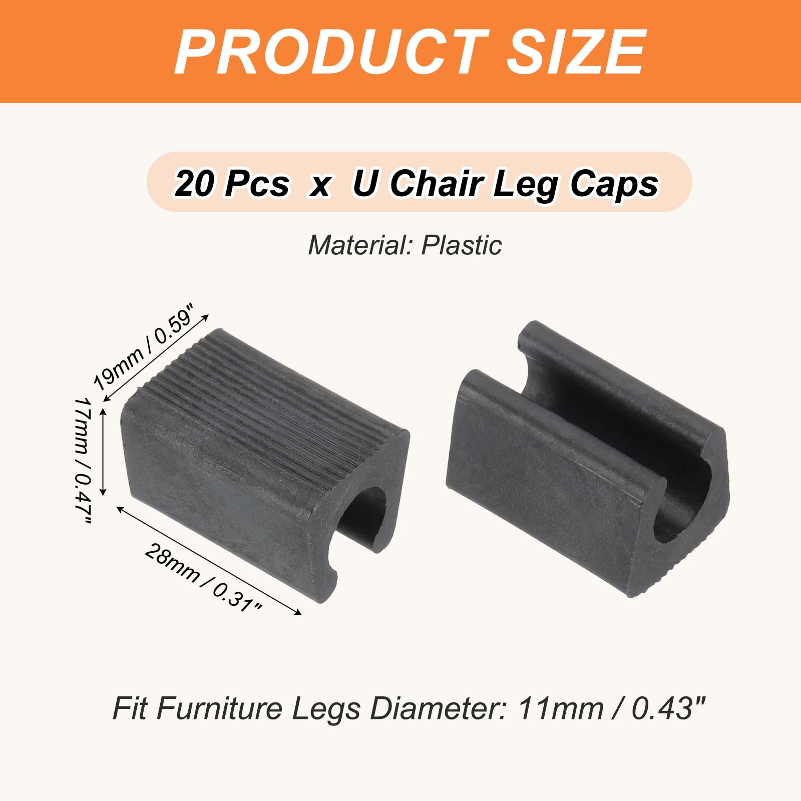 PATIKIL 20pcs U Chair Leg Caps - Image 2