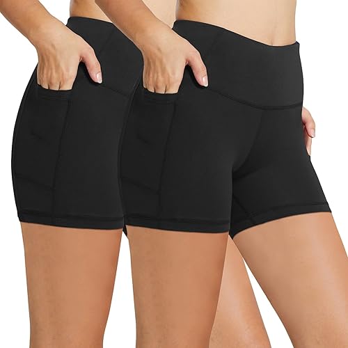 baleaf Women's 8"/ 5"/ 3" Biker Shorts High Waist Yoga Workout Gym Running Volleyball Spandex Shorts with Pockets