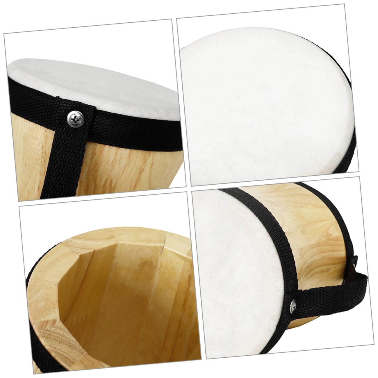 Tamburo a Mano per Ragazzo Ragazza con Pelle di Montone e Legno, Strumento Musicale Percussione Educativo con Suono Chiaro e Qualità Durevole, per L'apprendimento