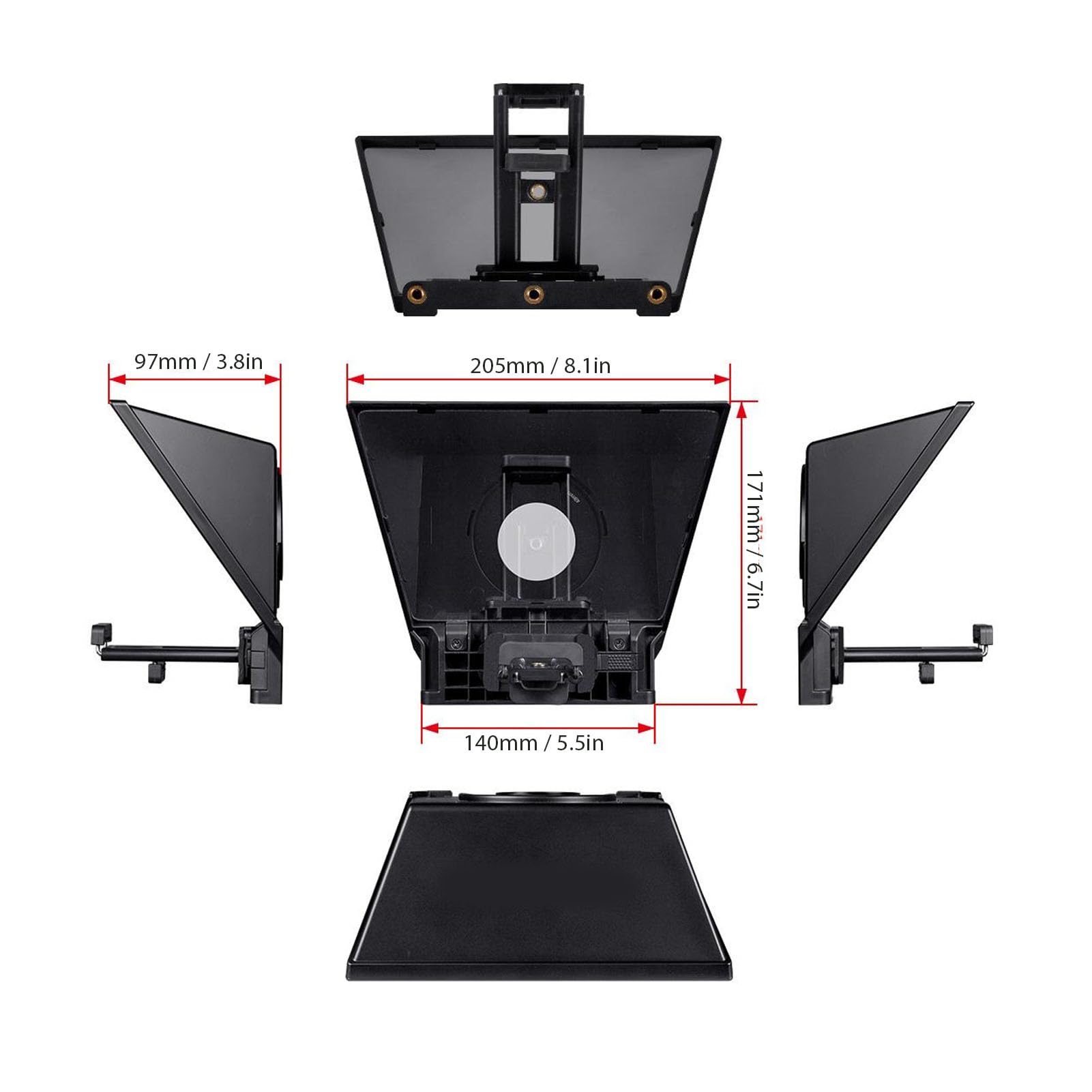 dla TP2A8-calowy Teleprompter, Szerokokątny Pilot Zdalnego Sterowania i Połączenie Bluetooth, dla Tabletów Smartfonów DSLR Nauczanie online...