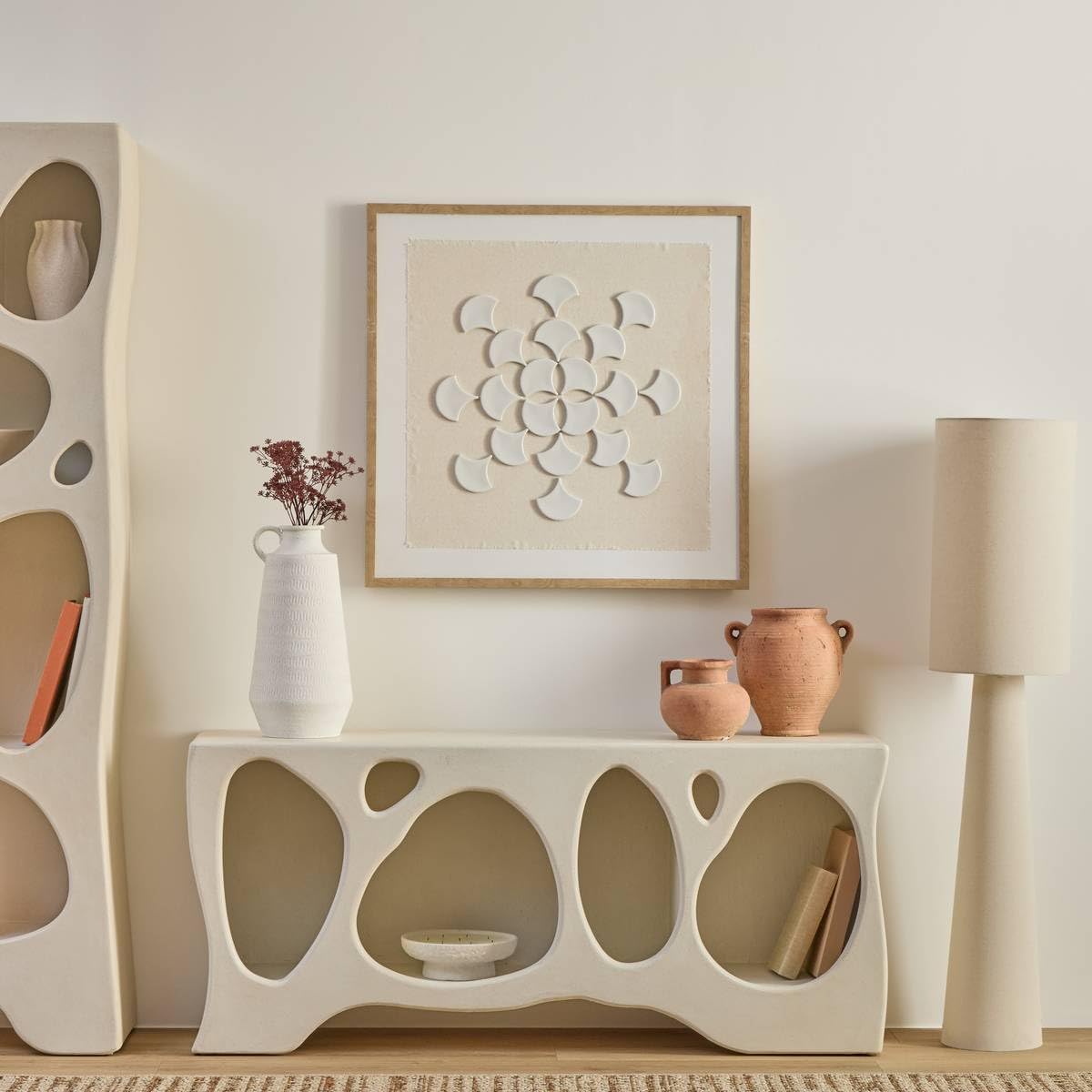 Atmosphera - 3D-leinwand houria beige 78x78cm