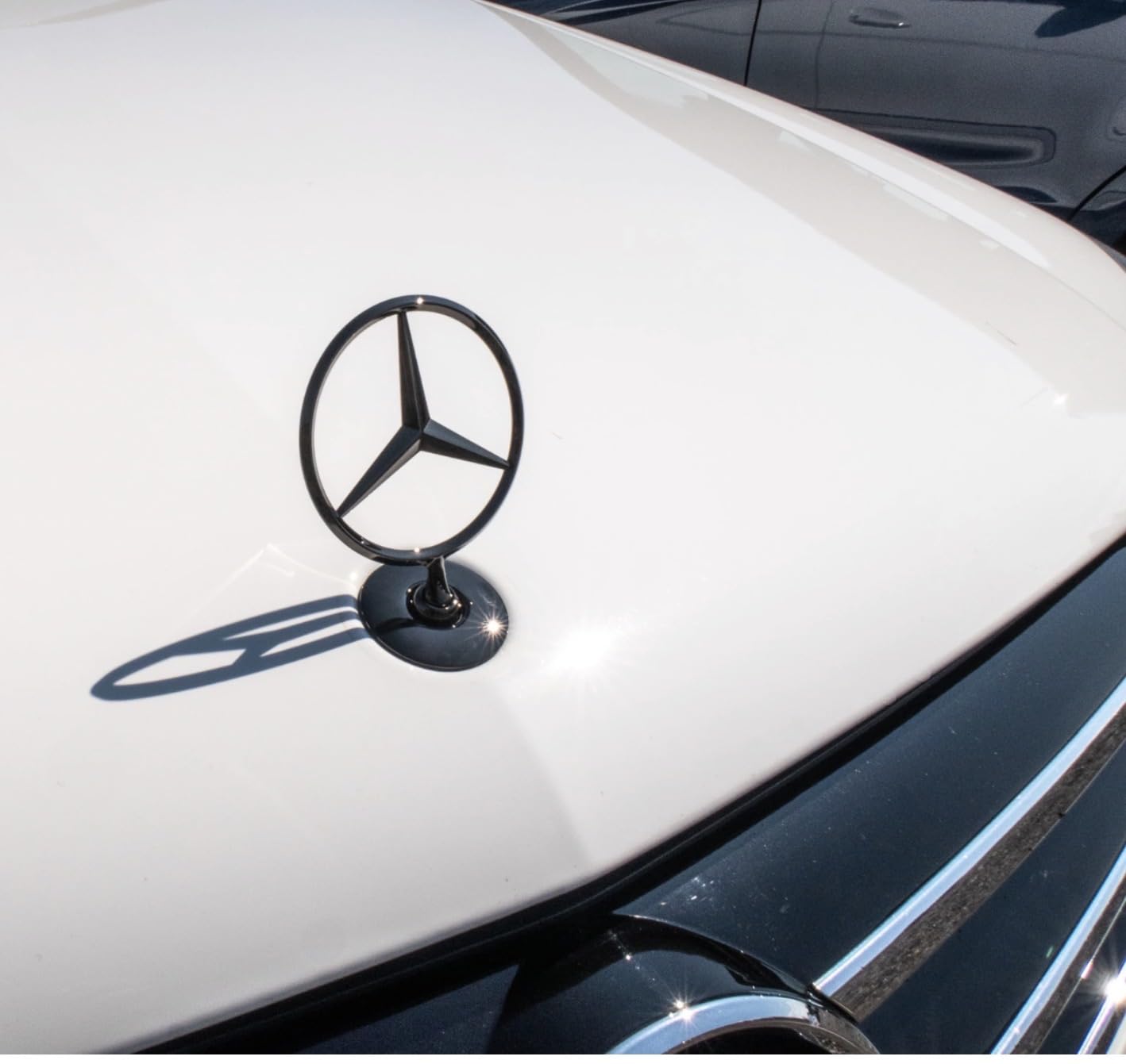 Mercedes-Benz Estrella de Capó, Color Negro Brillante, Emblema Decorativo A2238177300-Clase S (W221, W222, W223-Clase E (W211, W212, W213, W214)-Clase C (W203, W204, W205)-GLS (X167)