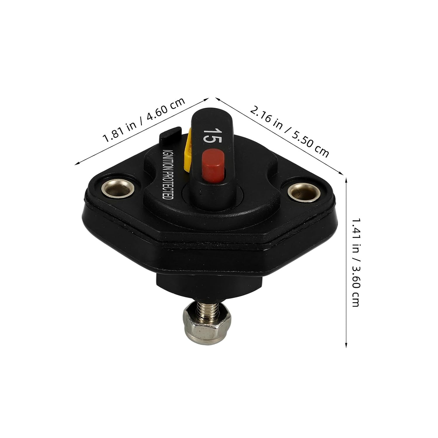 GARVALON Automotive Circuit Breaker 15a Mini Over Current Protector for Rv and Car Battery Safety Switch Replacement