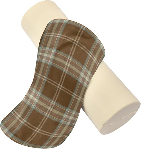 Miniatura 2 de Almohada redonda cilíndrica de búfalo para aliviar el dolor de cuello, suave y transpirable, almohada de espuma viscoelástica de viaje con funda