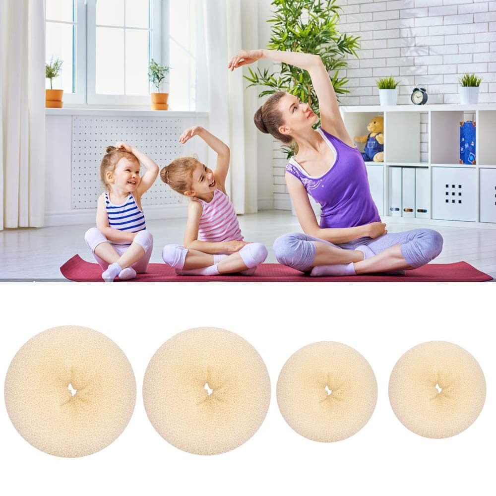 Donut Hair Bun Maker Kit, LHAAAYF Ring Style Bun Maker Set with Hair Bun Makers (2 medium and 2 small), 10 pieces Hair Pins, Ballet Bun Maker, Donut Bun Maker Hair, Magic Simple Fast Spiral Hair Braid Hair Bun (Blonde)